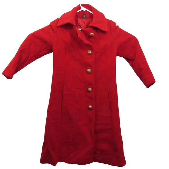 ANNE KLEIN Ladies Size 10 Red Wool Blend Single-Breasted Coat - Picture 1 of 7